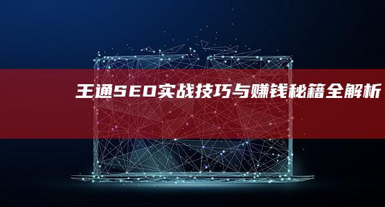 王通SEO实战技巧与赚钱秘籍全解析